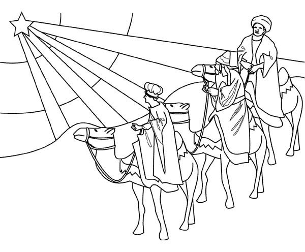 600x496 Three Kings Travelled By Horse To Bethlehem Coloring Pages Batch