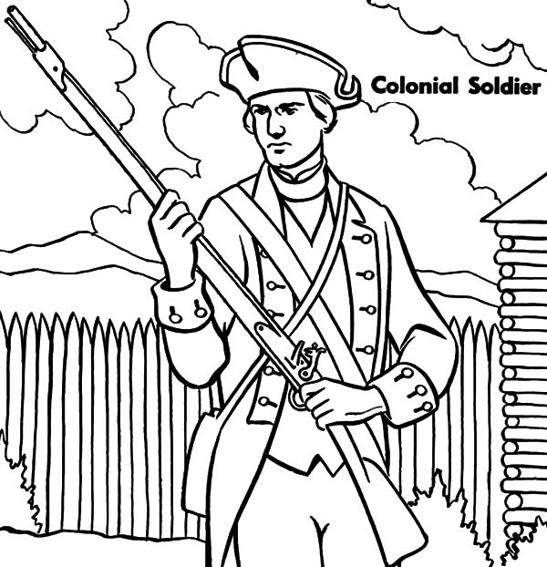 600x622 Colonial Coloring Pages