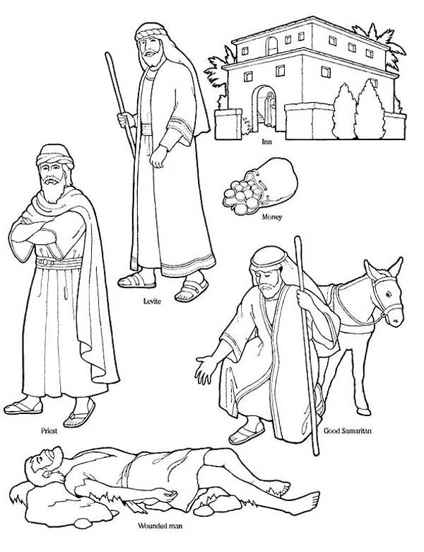 600x780 Good Samaritan Character In The Bible Coloring Page