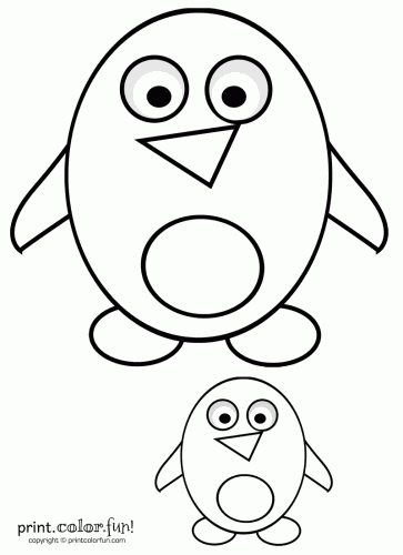 363x500 Big Amp Little Cute Cartoon Penguins Coloring Page