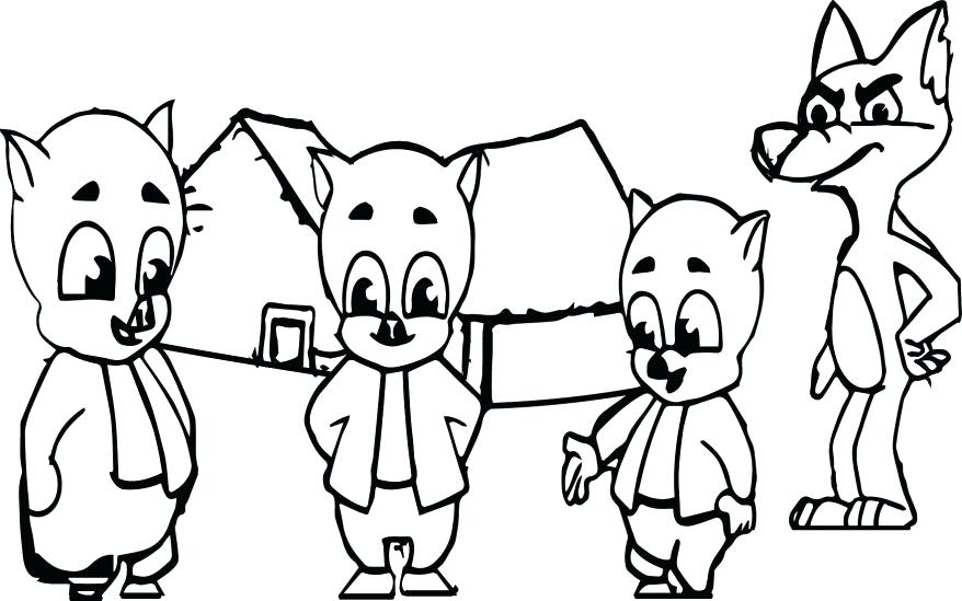 878x549 Big Bad Wolf Coloring Page 3 Little Pigs And The Big Bad Wolf