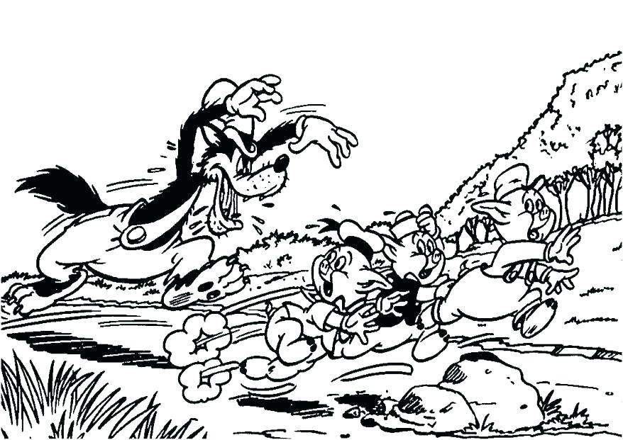 878x621 Big Bad Wolf Coloring Page