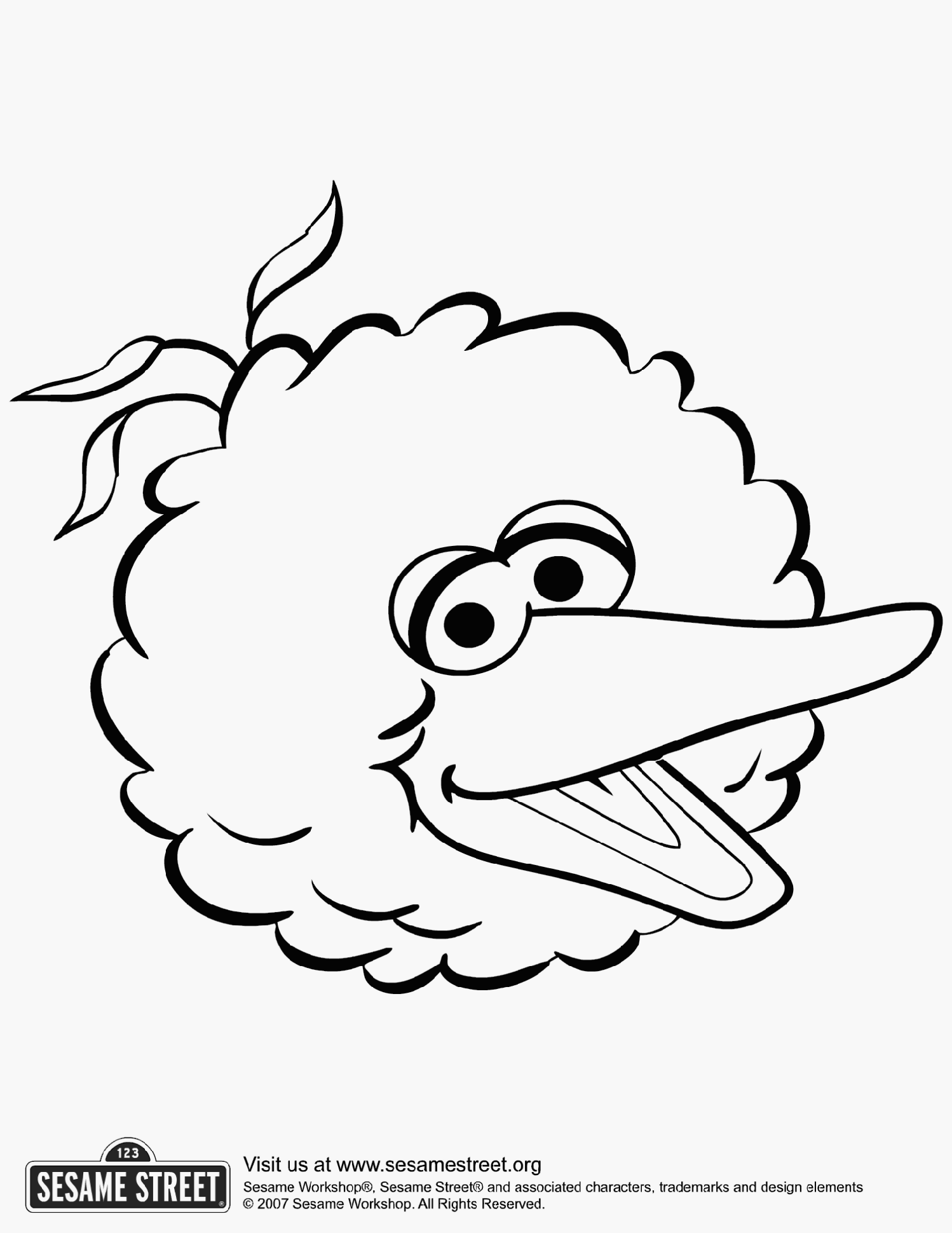 1498x1940 Big Bird Coloring Page 1st Birthday Party Big Bird
