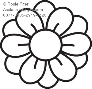 300x291 Clipart Illustration Of A Flower Coloring Page Drawing
