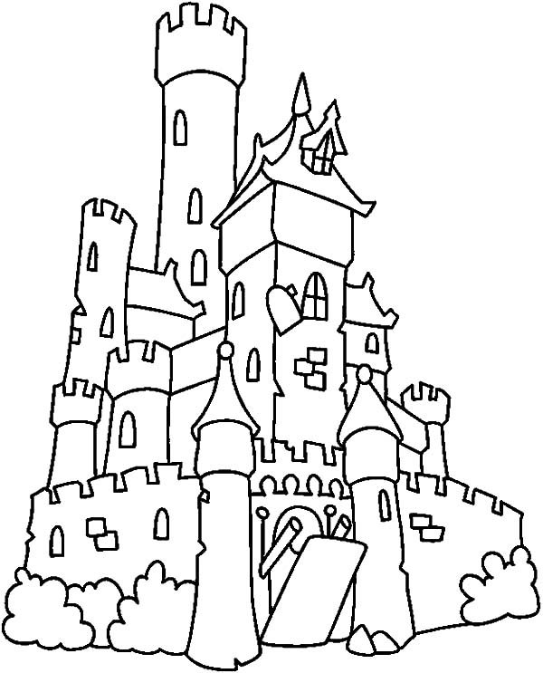 600x743 Big Castle Haunted House Coloring Pages Big Castle Haunted House