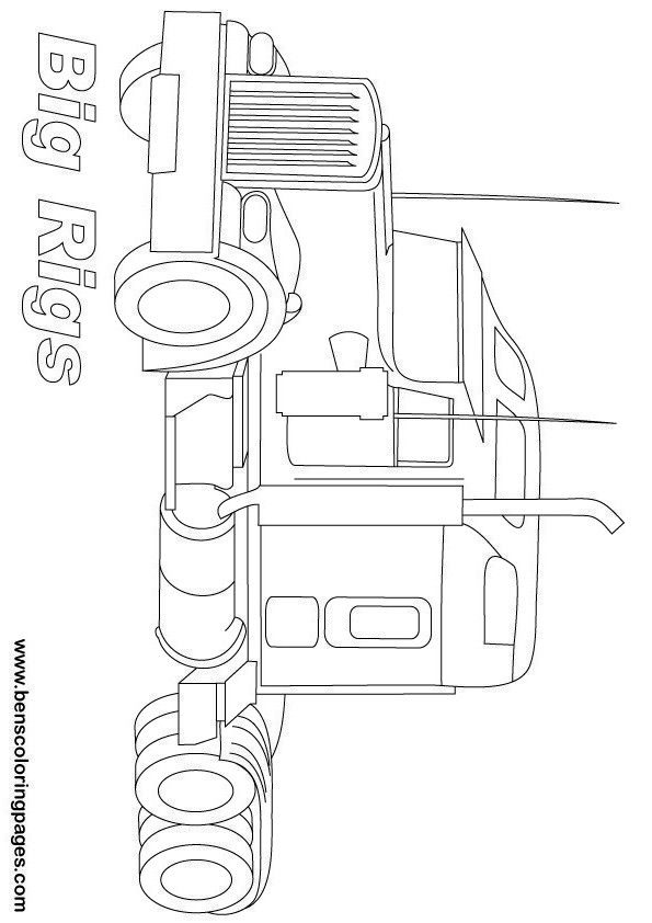 595x842 Big Rig Trucks Coloring Pages Painting Big Rig