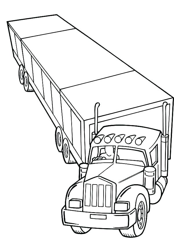 600x859 Coloring Pages Printable Big Rig Drawing At Free For Personal Big