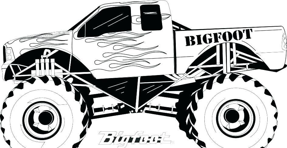 945x489 Bigfoot Monster Truck Coloring Pictures And Batman Monster Truck