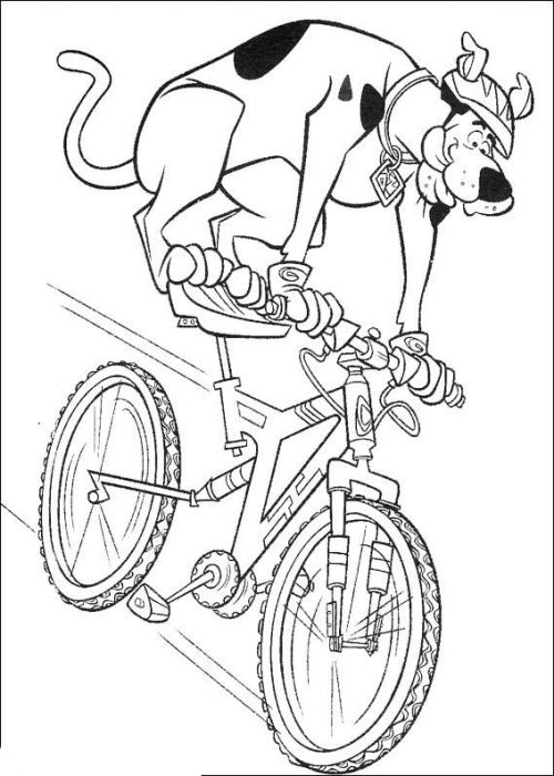 500x700 Scooby Riding A Bike Coloring Page Animal Pages