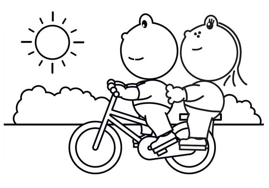 857x600 Bike Riding Coloring Pages