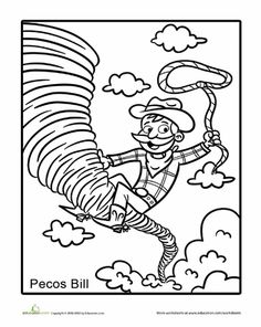 236x296 Pecos Bill Coloring Page Pecos Bill, Worksheets And Tall Tales