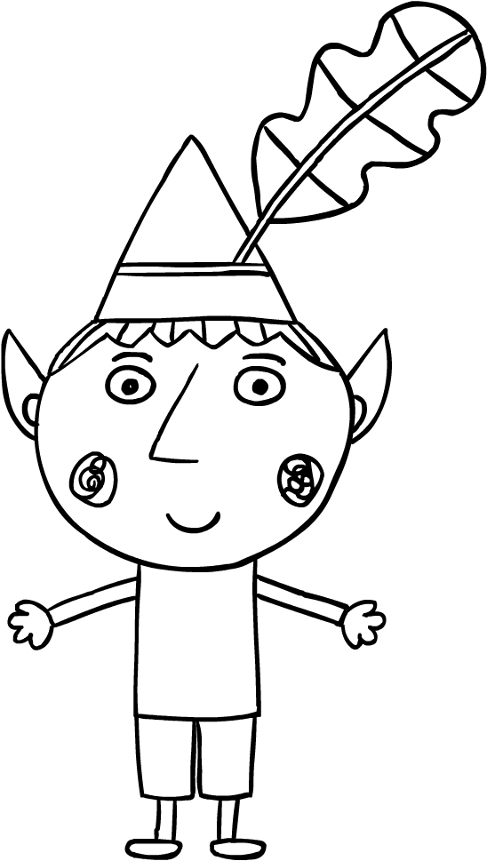 548x969 Drawing Bin The Elf (El Reino Of Ben And Holly) Coloring Page