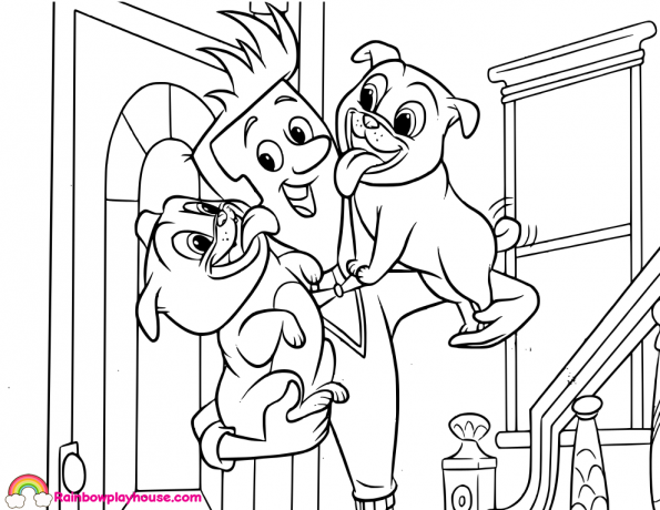 595x460 Puppy Dog Pals Coloring Page Bob, Bingo And Rolly