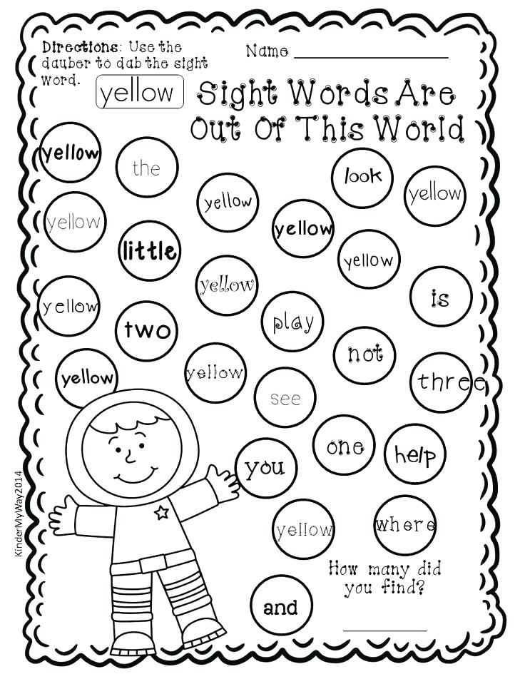736x952 Bingo Dauber Coloring Pages Sight Word Dauber Primer Edition Pages
