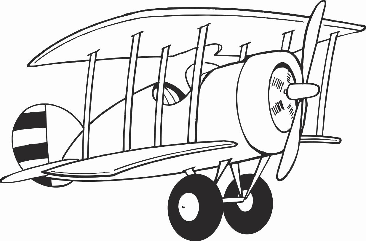 1235x813 Biplane Printable Image Illustration Sketch For Biplane Cutout