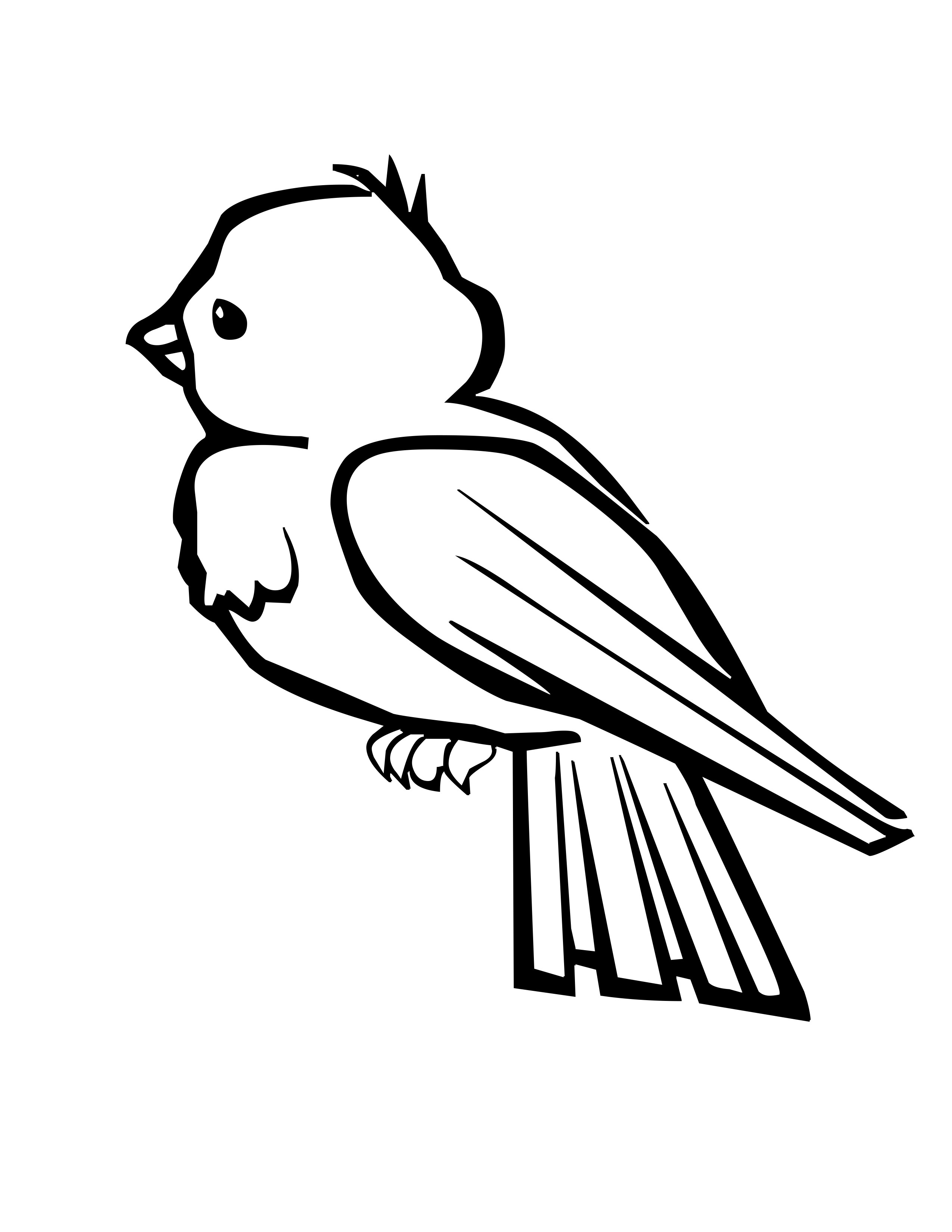 2550x3300 Bird Cage Coloring Pages