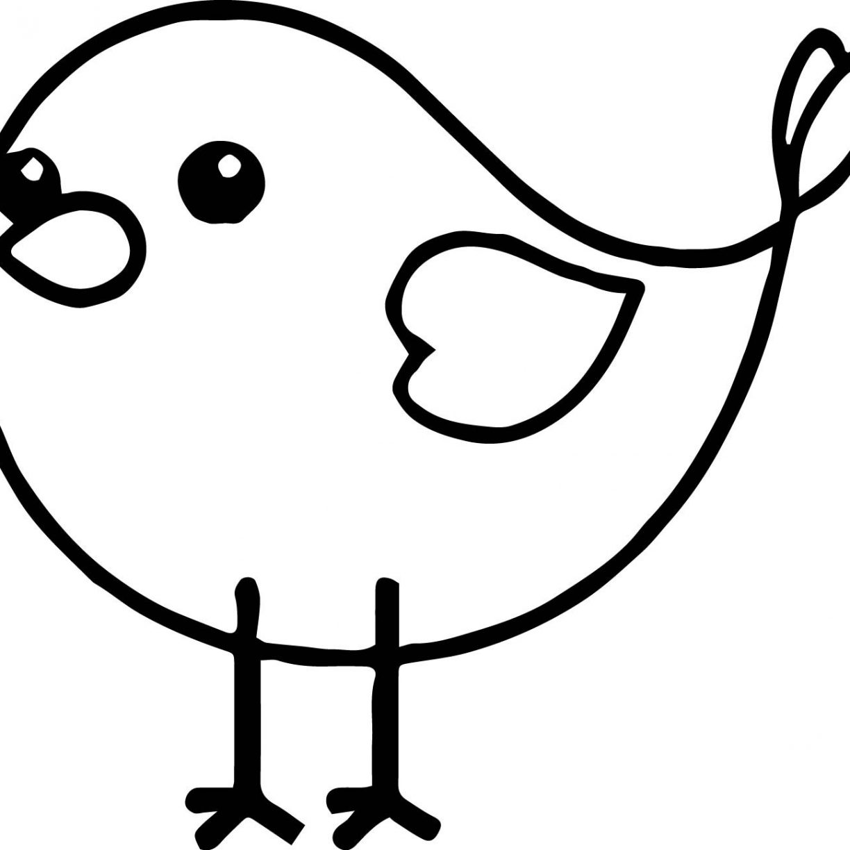 1224x1224 Bird Coloring Pagehree Cute Birds Pages Preschool Hummingbird