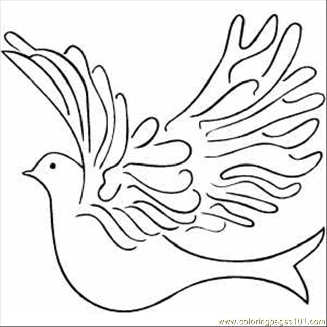650x650 Bird To Color Free Printable Coloring Page Flying Dove (Animals