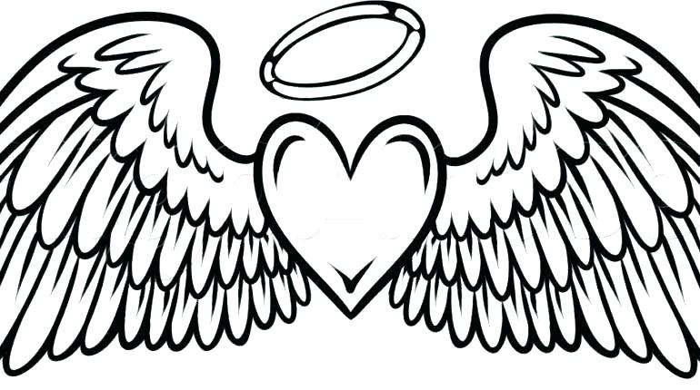770x430 Hearts With Wings Hearts With Wings Coloring Pages Rose Coloring