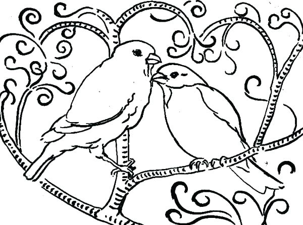 600x446 Coloring Page Birds Birdhouse Coloring Pages
