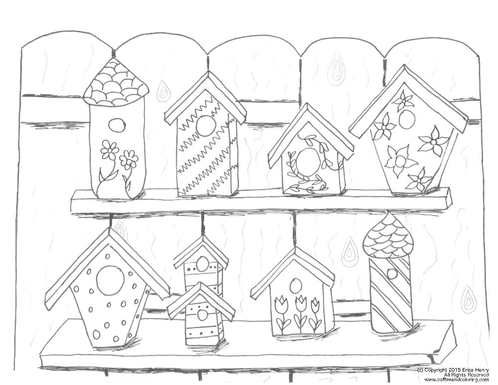 1000x773 Free Coloring Pages Bird Houses Bgcentrum