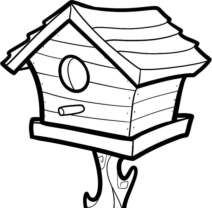 814x796 Free Printable House Coloring Pages For Kids Bird Houses, Sunday