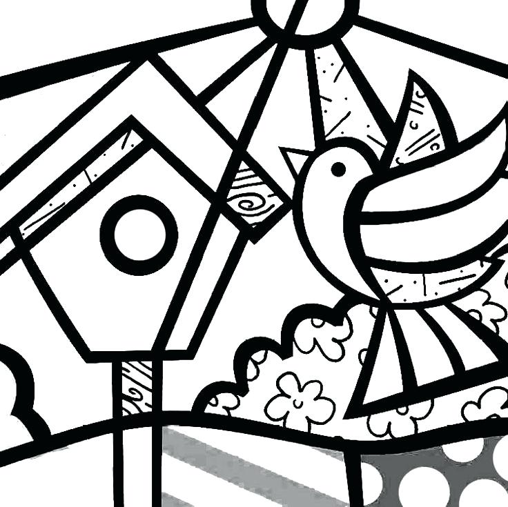 736x735 Romero Britto Coloring Pages Romero Britto Coloring Pages Bird