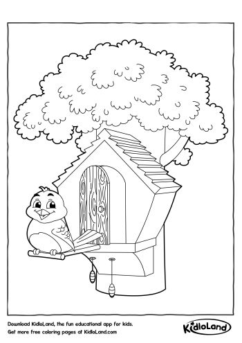 350x495 Bird House Coloring Page Free Printables For Your Kids