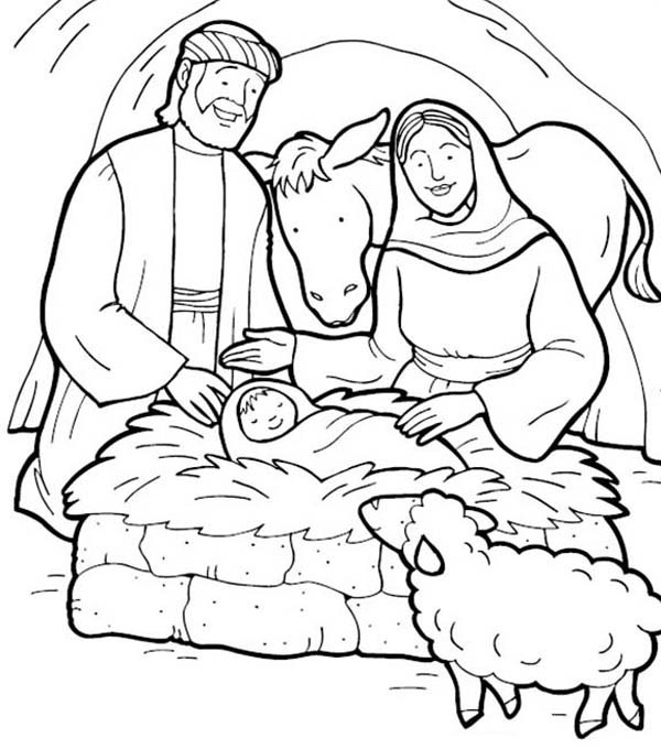 600x680 Jesus Is Born Bible Christmas Story Coloring Pages Best Place