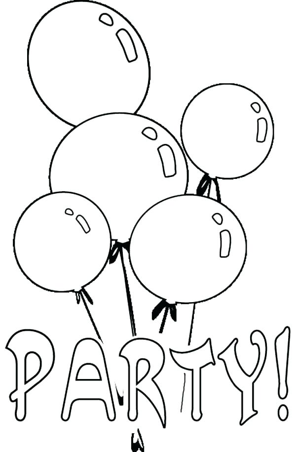 600x917 Balloon Coloring Page S Birthday Balloon Coloring Pages