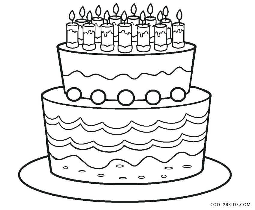 850x702 Birthday Cake Coloring Pages Preschool Birthday Cake Coloring