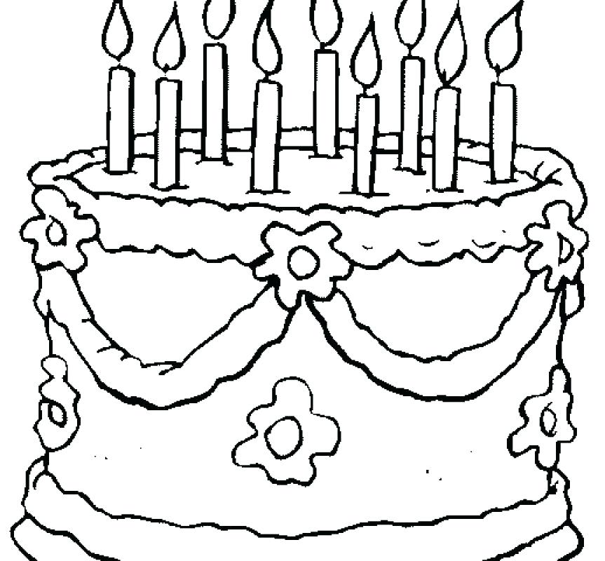 863x800 Coloring Pages Birthday Cake With Candle Preschool For Kids Page