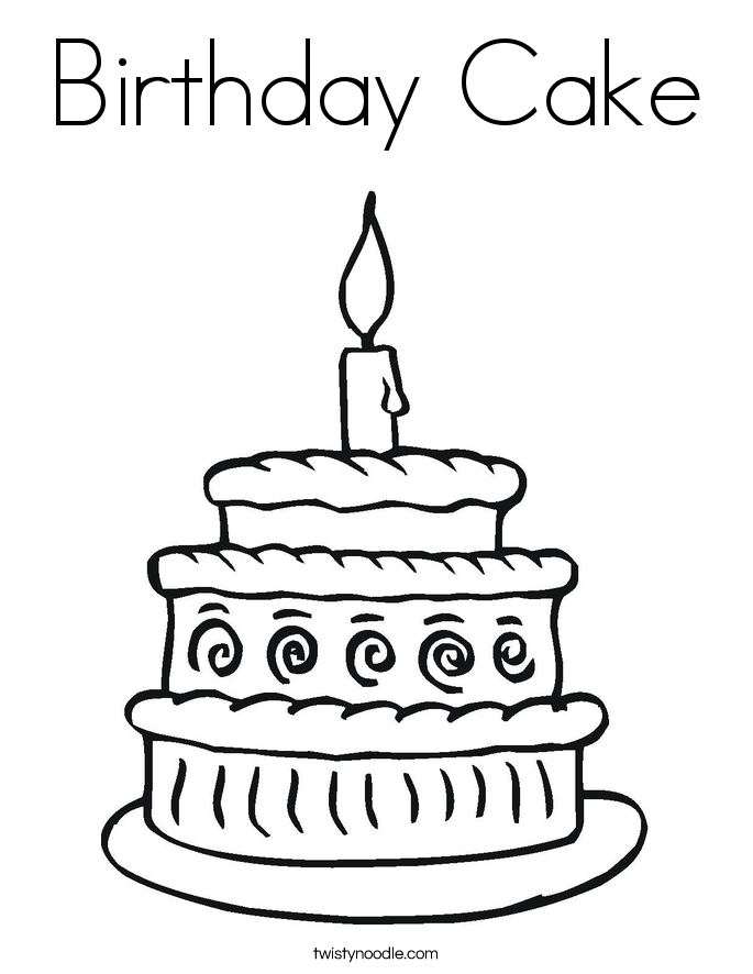 685x886 Birthday Cake Coloring Page