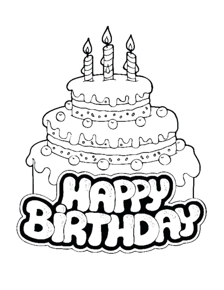 742x960 Birthday Cake Printable Coloring Pages Birthday Cake Coloring