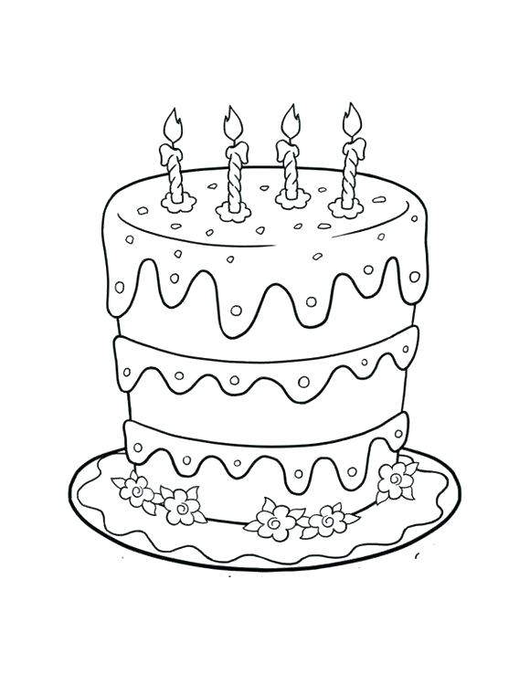 580x750 Coloring Page Cake Birthday Cake Coloring Pages Birthday Cake