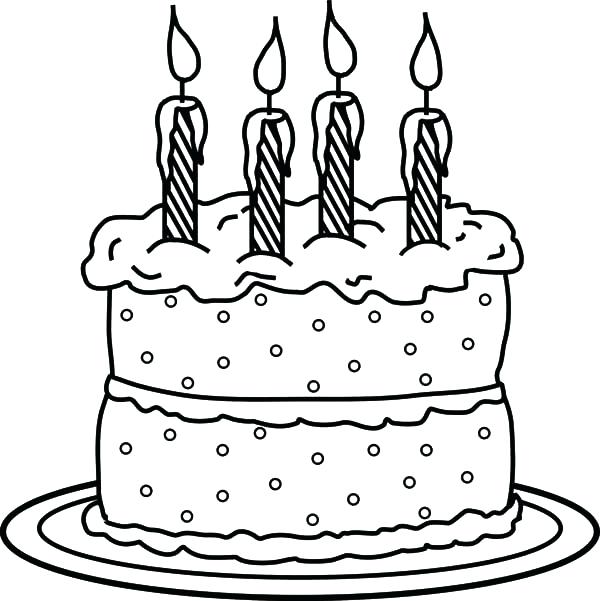 600x601 Free Printable Birthday Cake Coloring Pages Color Page Free