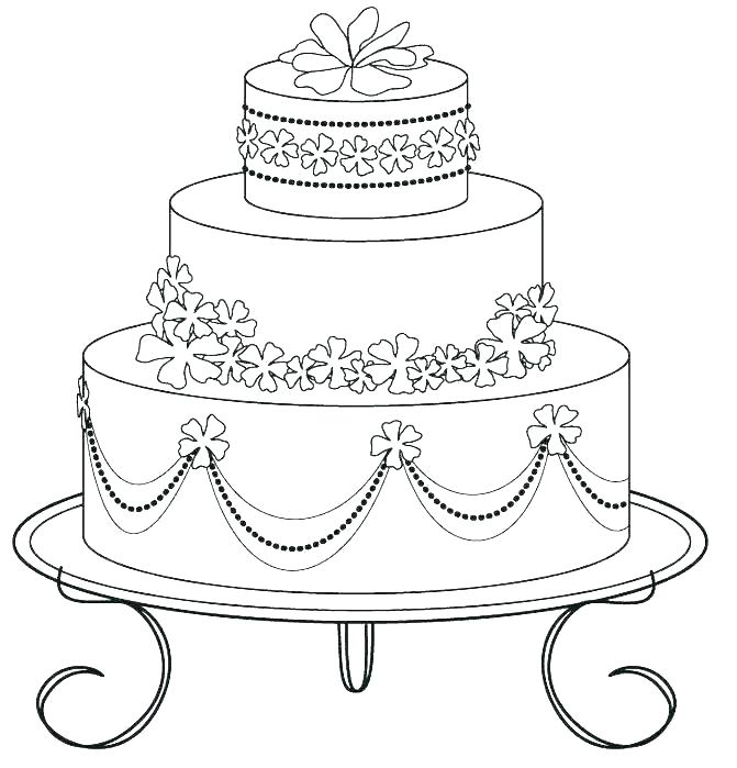 671x699 Birthday Cake Coloring Page