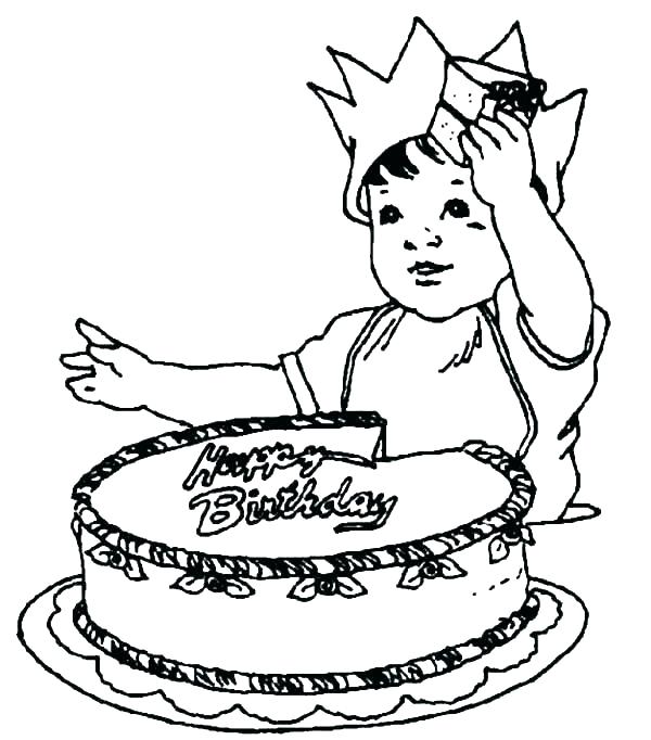 600x682 Birthday Cake Coloring Pages Preschool Printable Page