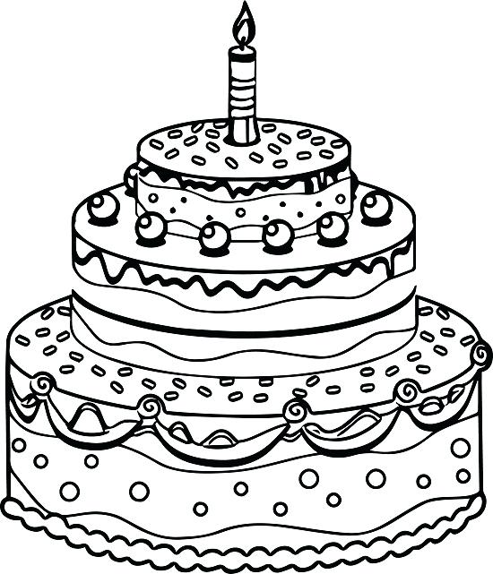 550x641 Free Printable Birthday Cake Coloring Pages For Kids Birthday Cake