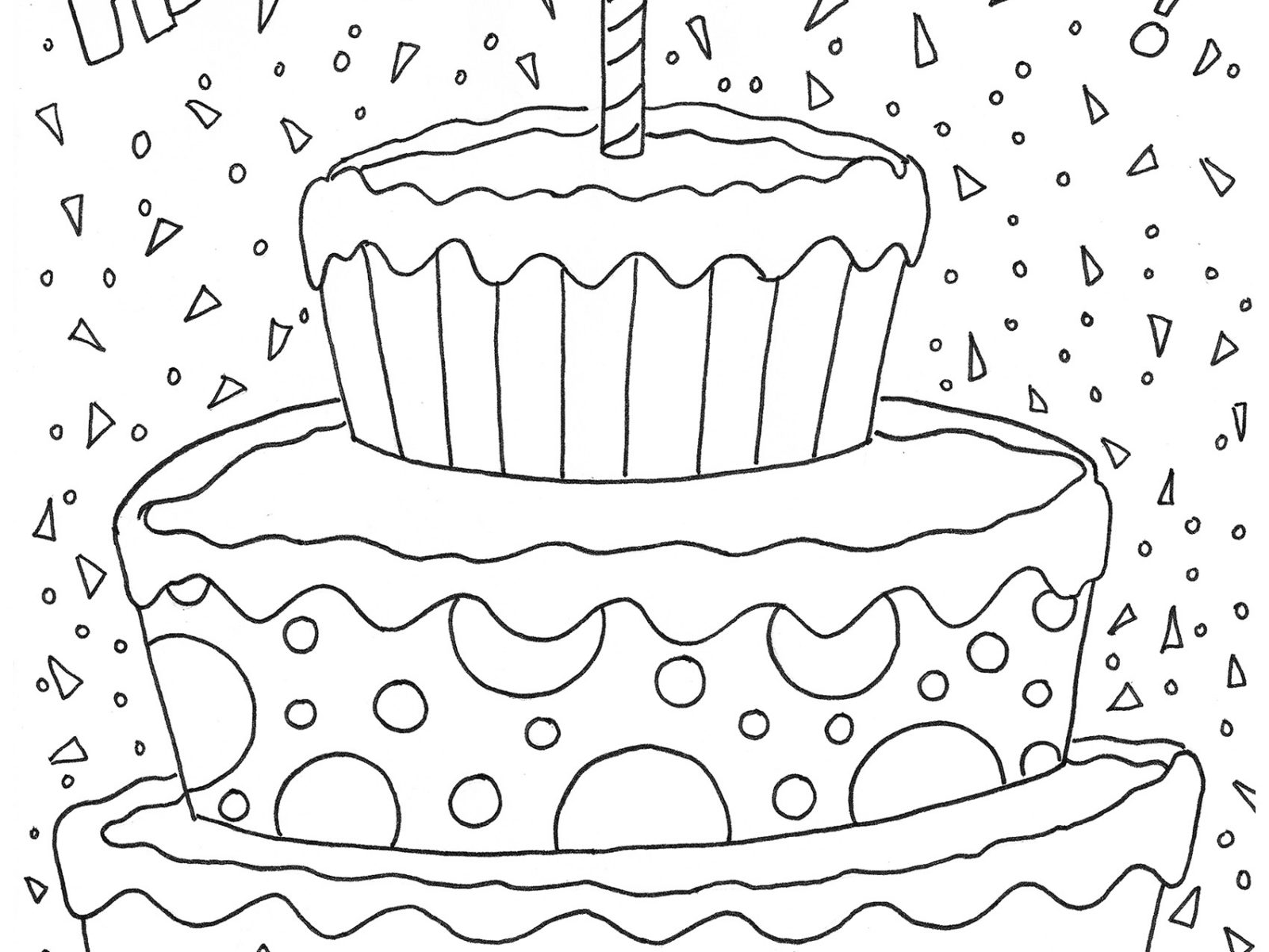 1600x1200 Happy 9th Birthday Cake Coloring Page For Kids Holiday Img Amazing
