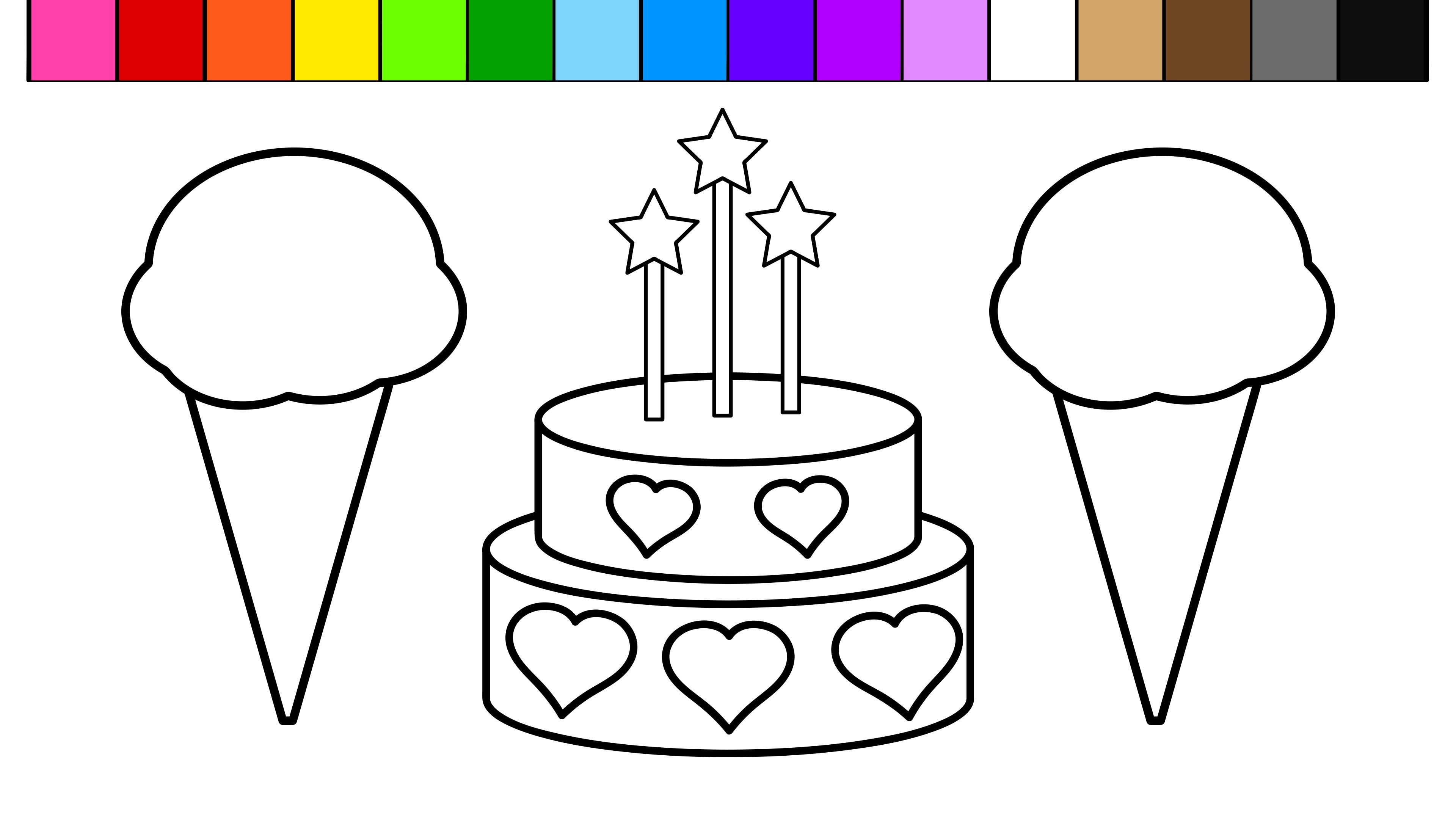 3840x2160 Birthday Candle Coloring Page Fresh Color Ice Cream Heart Birthday