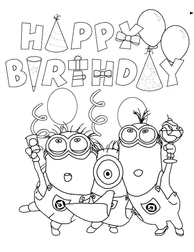 670x867 Printable Birthday Cards To Color Also Day Coloring Pages Google
