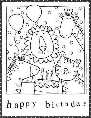 308x400 Printable Coloring Birthday Card Coloring Pages