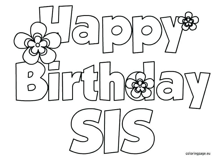 736x544 Birthday Coloring Pages Free Printable Happy Birthday Coloring