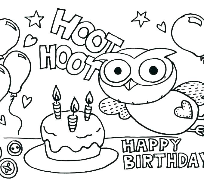 678x600 Lovely Birthday Coloring Pages For Kids Or Precious Moments