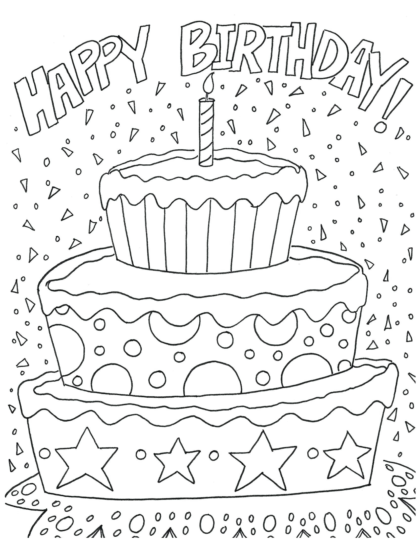 1700x2200 44 Fresh Pictures Of Happy Birthday Coloring Pages For Adults