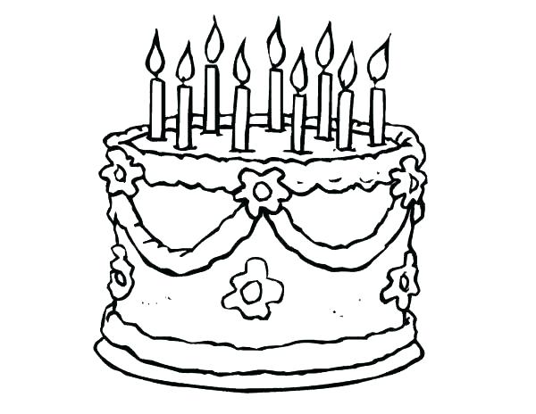 600x464 Cupcake Coloring Pages Cake Coloring Page Birthday Cakes Coloring