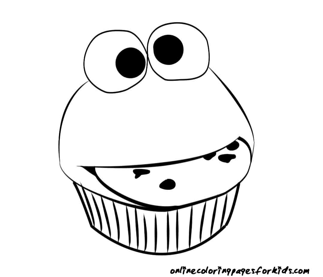 1078x925 Birthday Cupcake Coloring Page