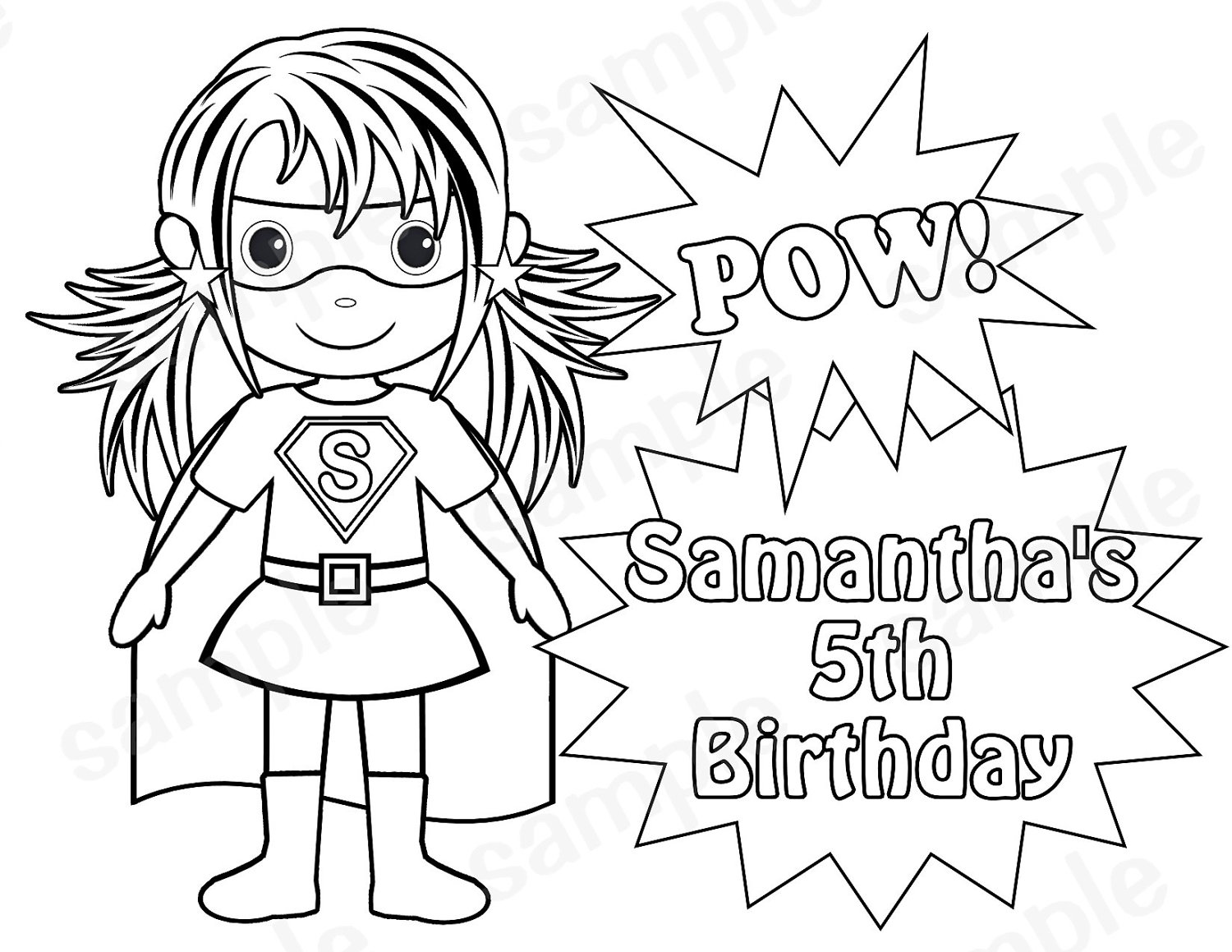 1500x1159 Superhero Girl 5th Birthday Free Coloring Page Kids, Superheros