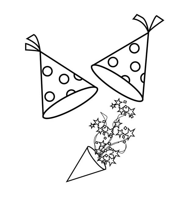 600x659 Happy New Year Hat Coloring Pages